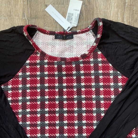 Sanctuary Vintage Plaid Baseball Shirt Red XS - Picture 2 of 4